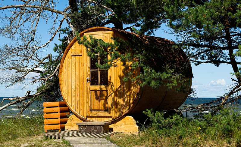 Personalized Beach Barrel Sauna