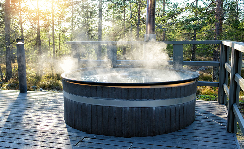 Customized outdoor hot tub